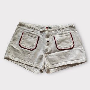 Vintage Y2K White Denim Shorts By Tommy Hilfiger